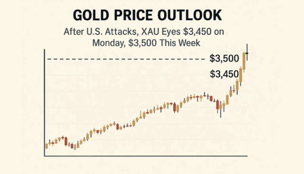 Gold Price Outlook: After U.S. Attacks, XAU Eyes $3,450 on Monday, $3,500 This Week