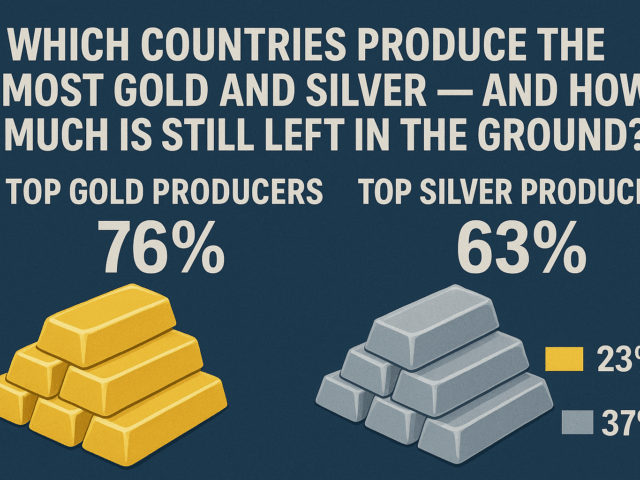 Which countries produce the most gold and silver — and how much is still left in the ground?