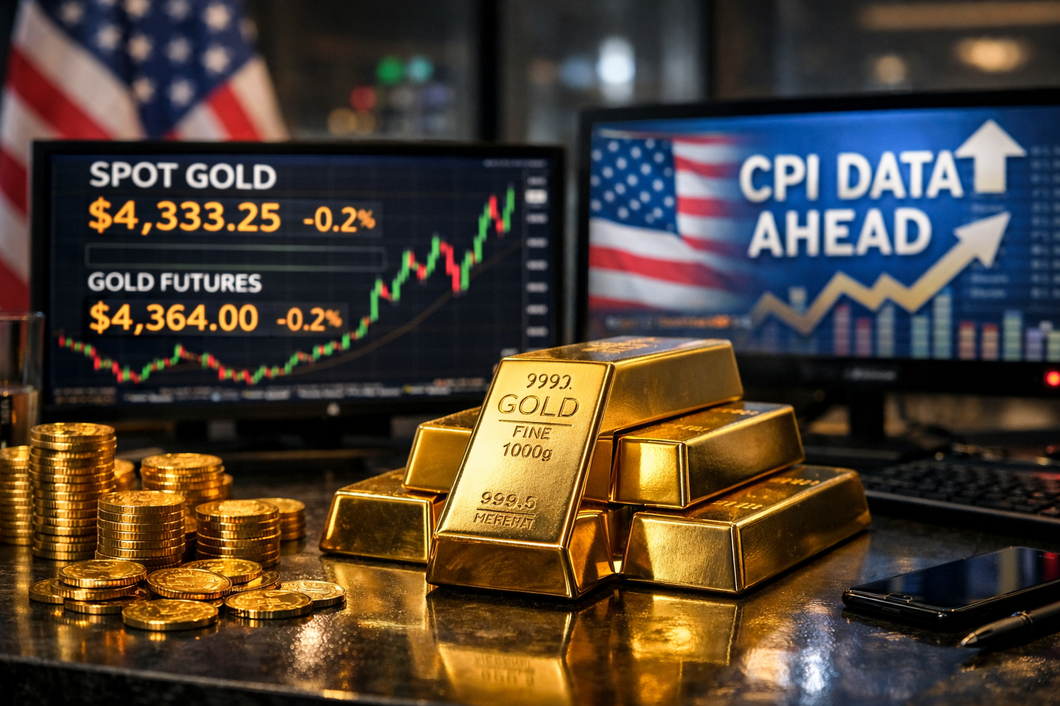Spot Gold Steadies Near $4,330 as US CPI Looms; 2026 Forecasts Still ...