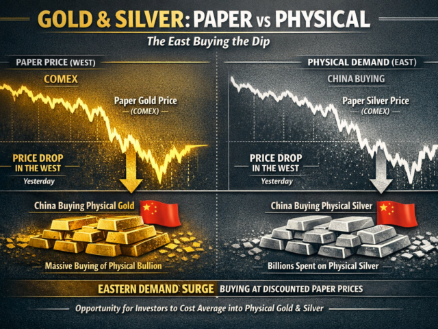 Gold and Silver: Paper vs Physical – How the East is Buying the Dip