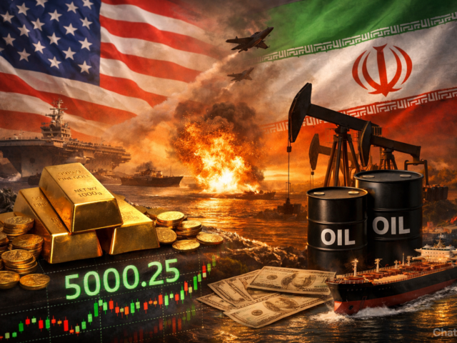 Gold Surges Above $5,000 as Oil Prices Spike on Escalating US–Iran Tensions