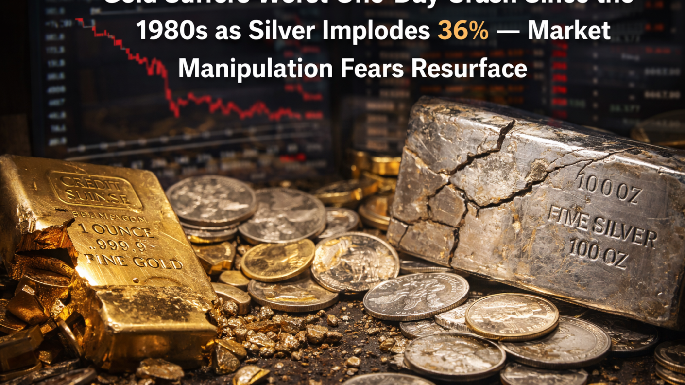 Gold Suffers Worst One-Day Crash Since the 1980s as Silver Implodes 36% — Market Manipulation Fears Resurface