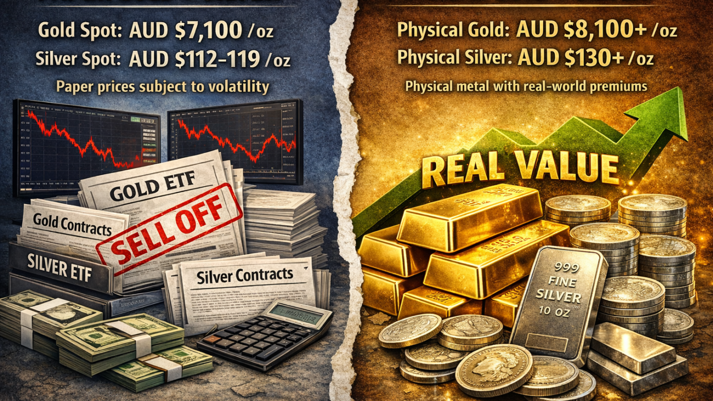 Price comparison paper vs physical metals