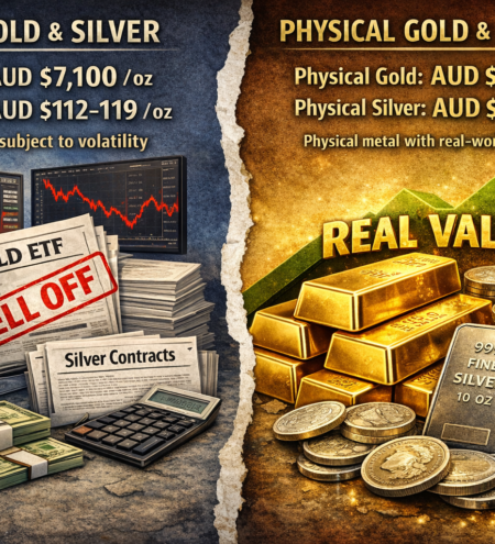Price comparison paper vs physical metals