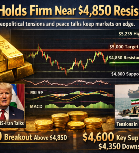 Gold Holds Firm Near Record Highs as $4,850 Becomes the Battleground
