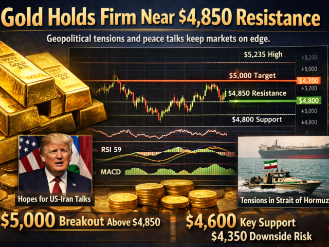 Gold Holds Firm Near Record Highs as $4,850 Becomes the Battleground