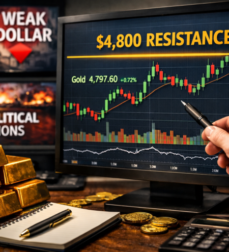 Gold Tests $4,800 as Softer Inflation and Easing Tensions Weigh on U.S. Dollar