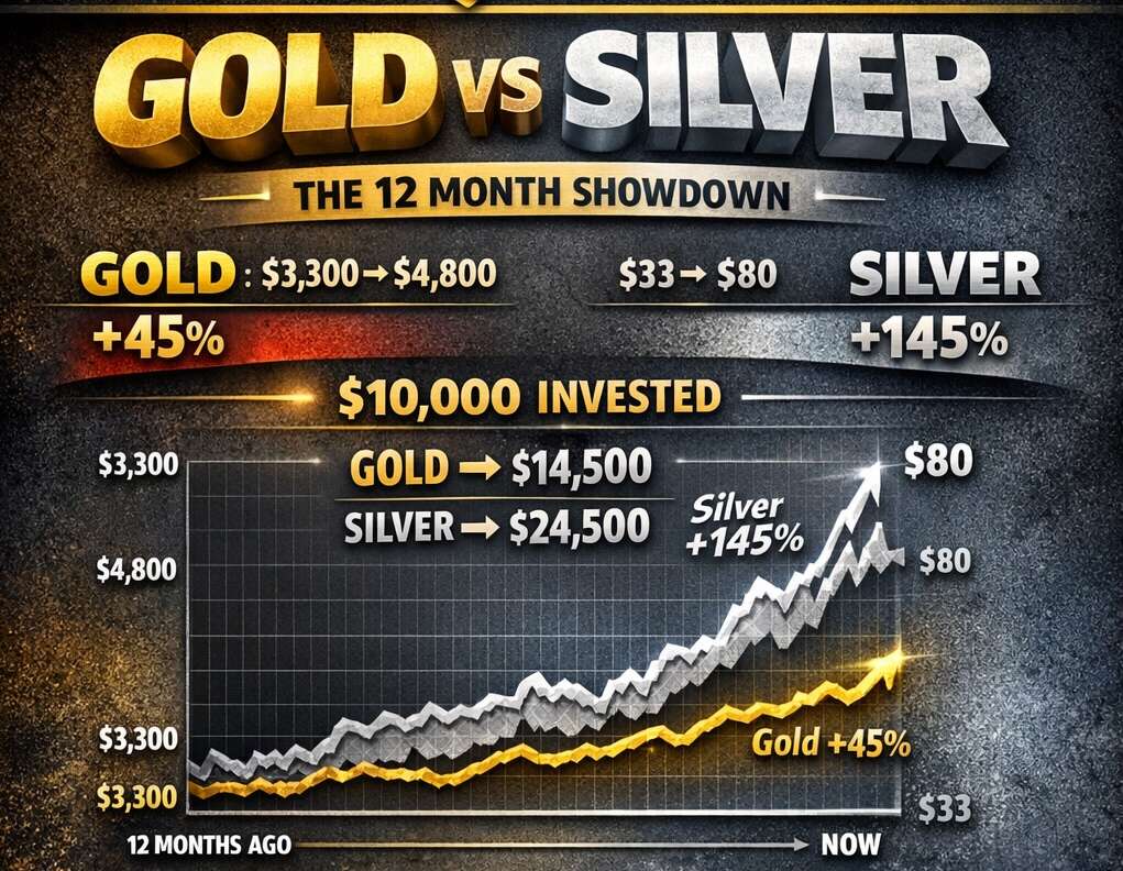 GOLD vs SILVER: The 12 Month Battle That Shocked Investors