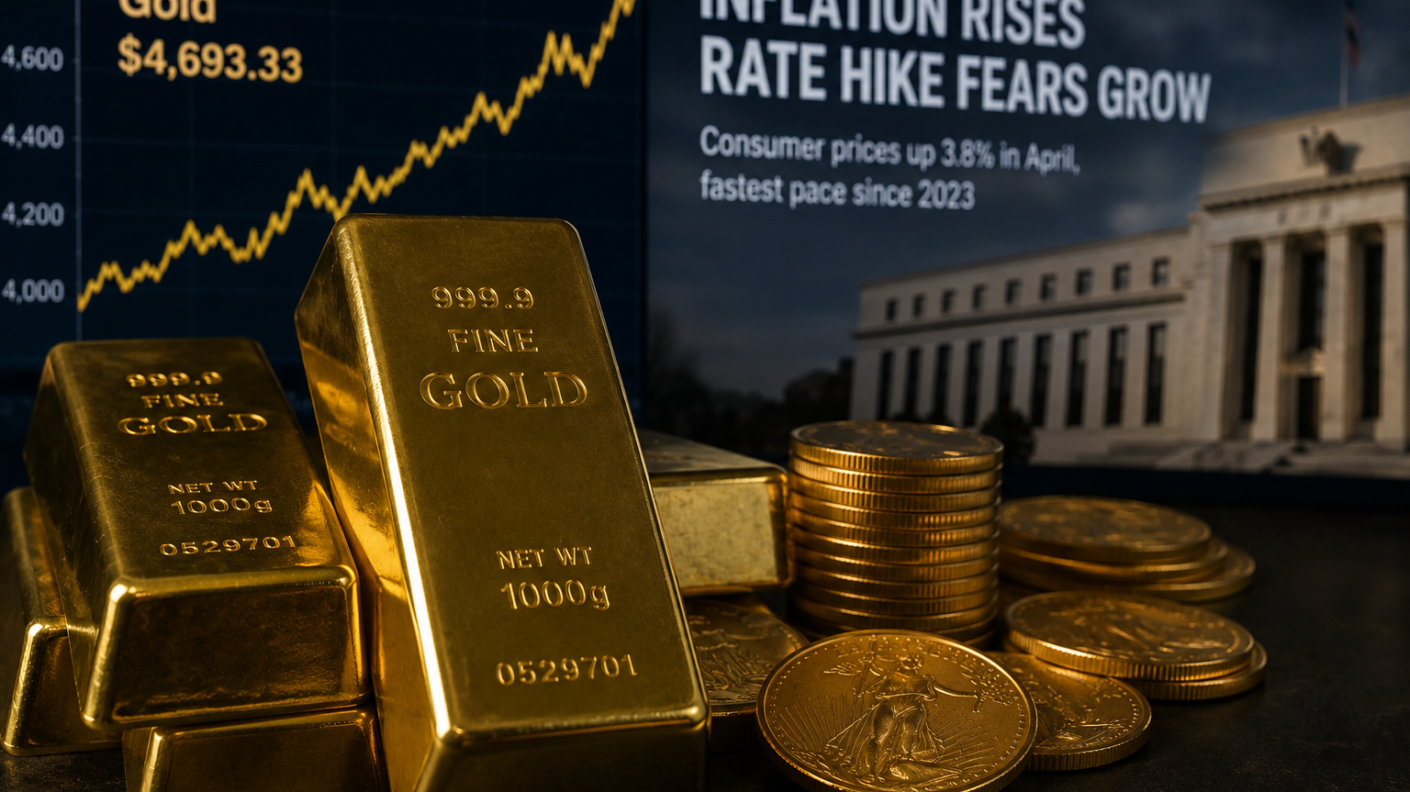 Gold Holds Near Record Highs as Inflation Fuels Higher Rate Fears and Global Uncertainty