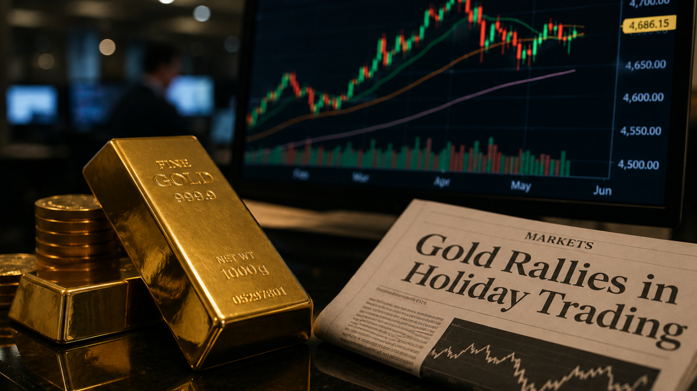 Gold edged higher during the shortened Memorial Day trading session
