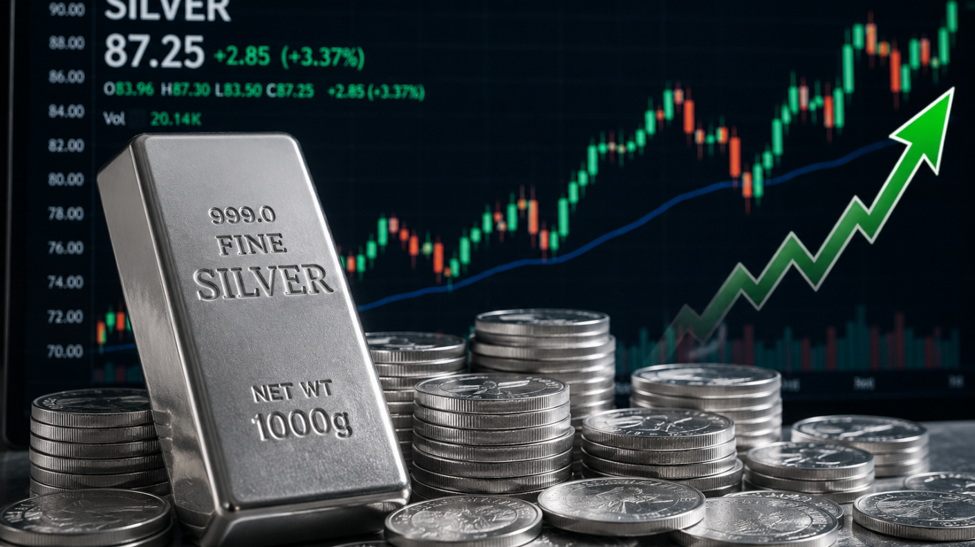Silver Rips Back Above $87 USD As Bulls Charge Toward $90