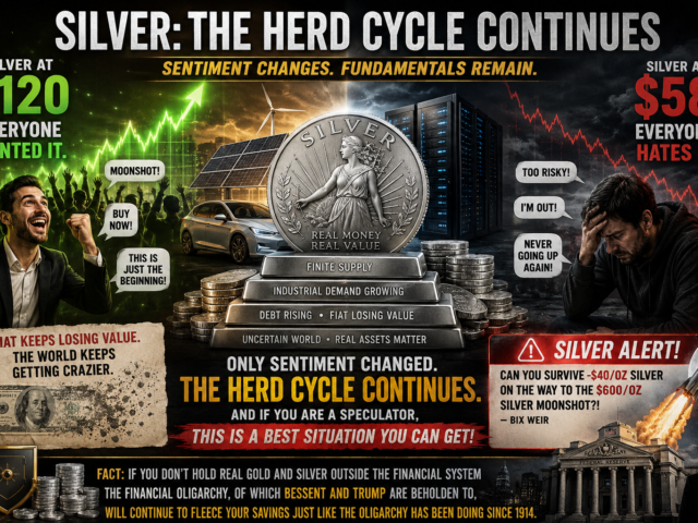 Silver at $120, Everyone Wanted It. Silver at $58, Everyone Hates It.
