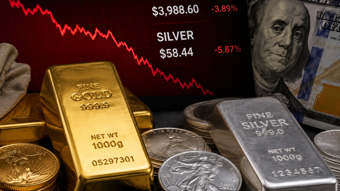 Gold and Silver Enter Correction Phase as Stronger Dollar and Rate Expectations Pressure Precious Metals