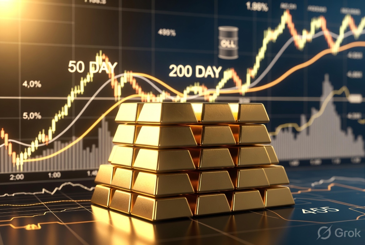 Gold price is squeezed between 50 and 200 DMA