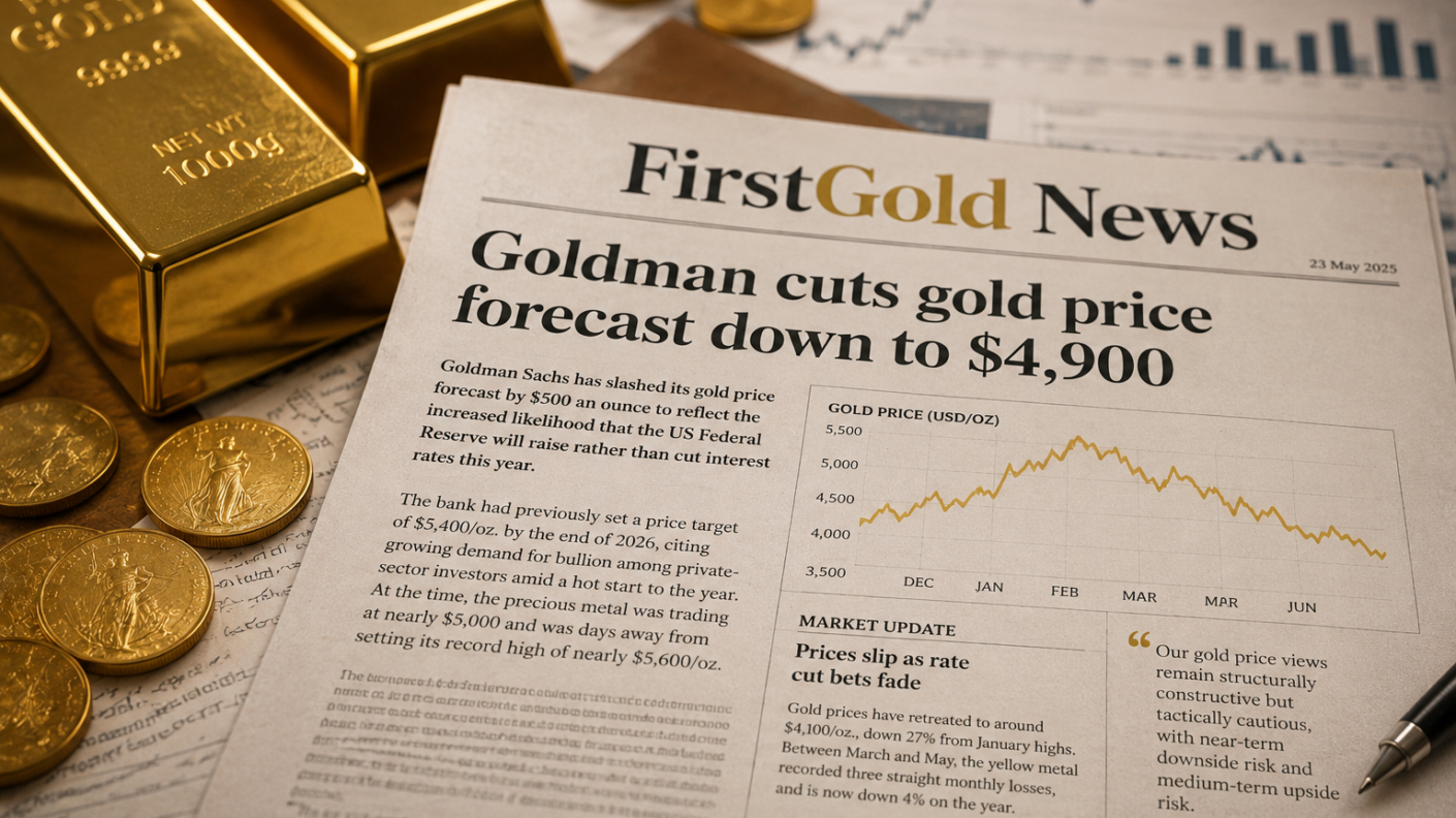Goldman Sachs Cuts Gold Price Forecast to $4,900/oz