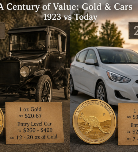 The value of one ounce of gold in 1923