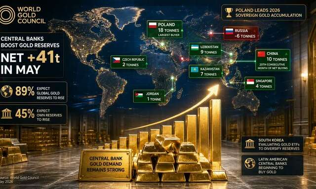 Central banks boost gold reserves with net 41 tonnes purchased in May – World Gold Council