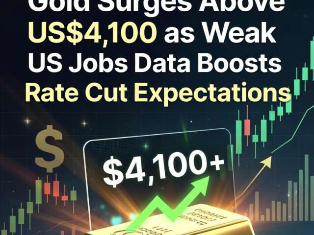 Gold Surges Above US$4,100 as Weak US Jobs Data Boosts Rate Cut Expectations