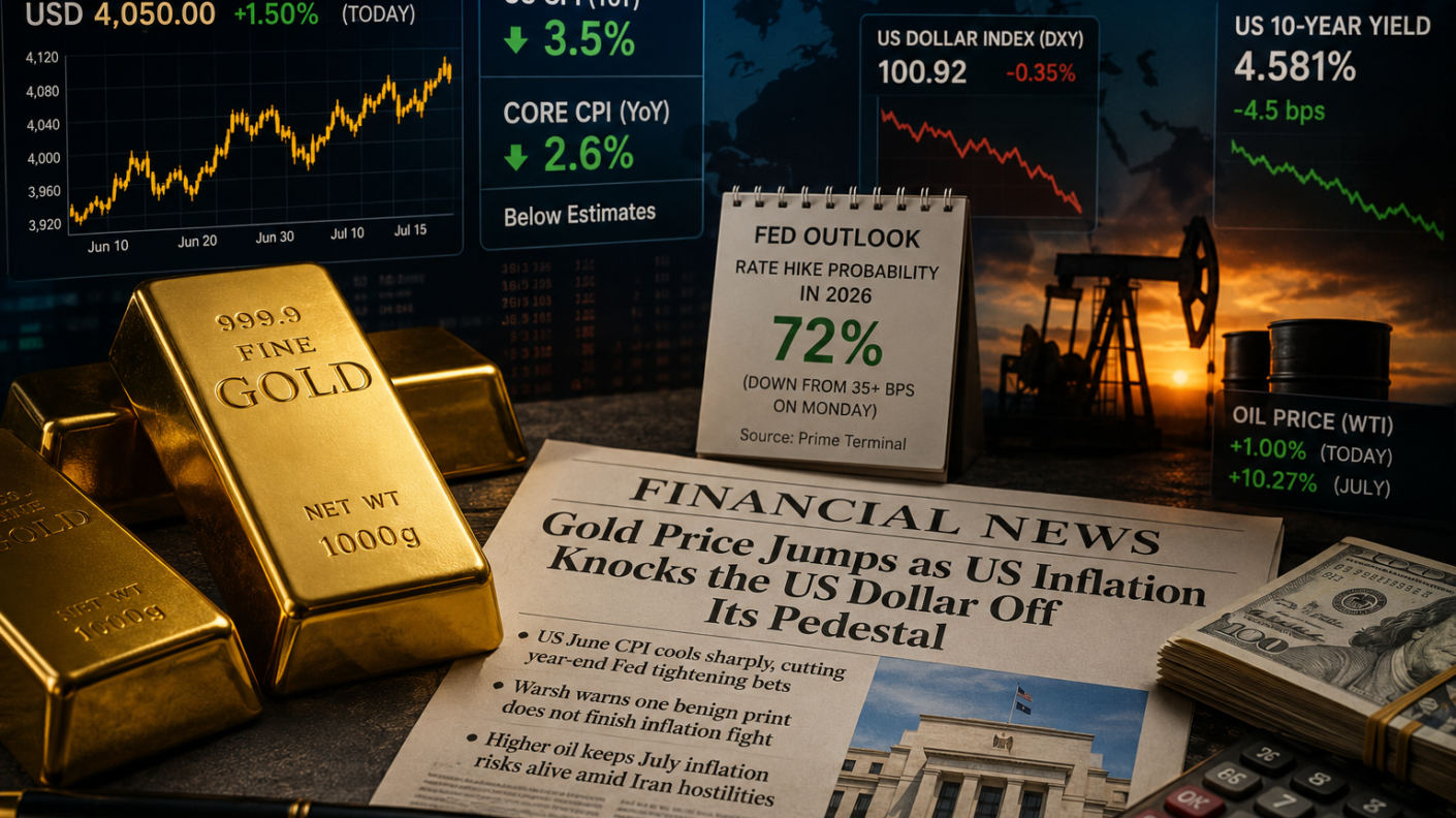 Gold Climbs as Softer US Inflation Weakens Dollar and Revives Bullion Demand