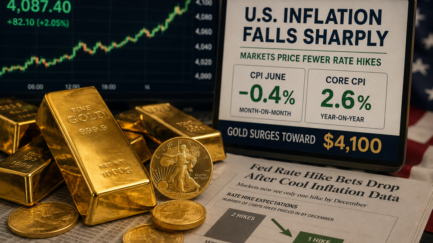 Gold Surges Toward US$4,100 as Cooling Inflation Revives Bullion Demand