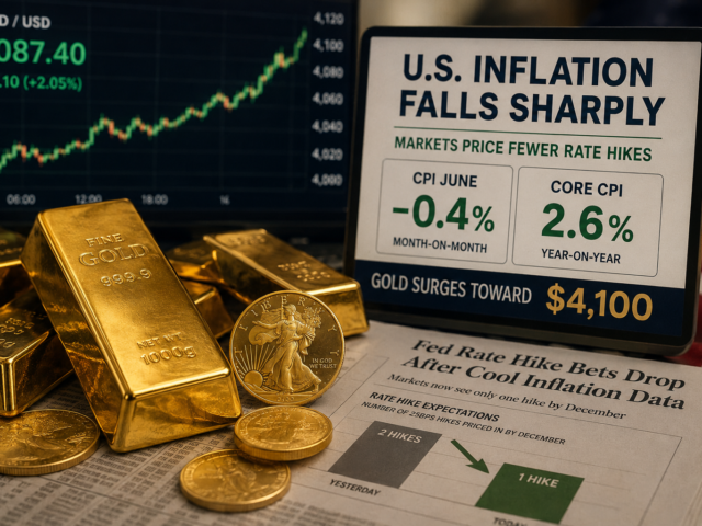Gold Surges Toward US$4,100 as Cooling Inflation Revives Bullion Demand