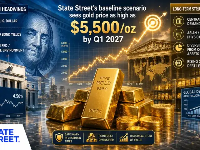 State Street’s baseline scenario sees gold price as high as $5,500/oz by Q1 2027