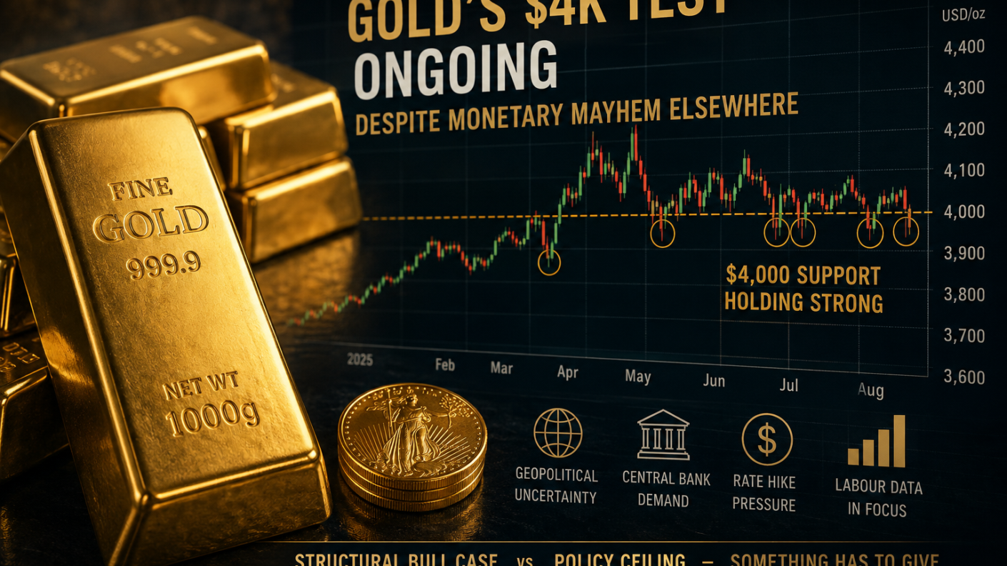 Gold Holds the $4,000 Line as Markets Wait for the Next Big Catalyst