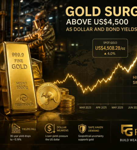Gold Surges Above US$4,500 as Dollar and Bond Yields Fall