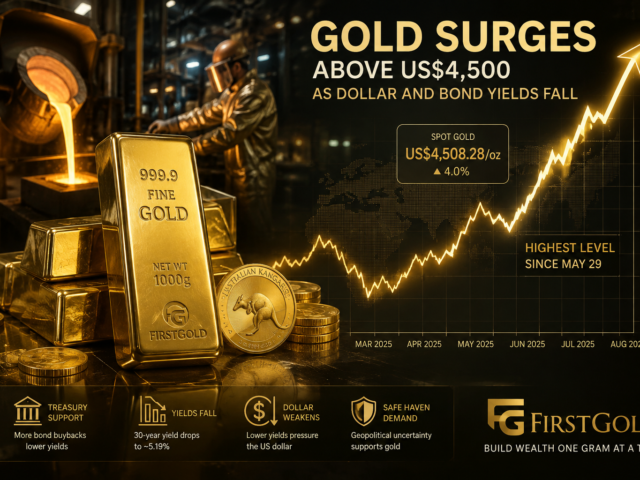 Gold Surges Above US$4,500 as Dollar and Bond Yields Fall