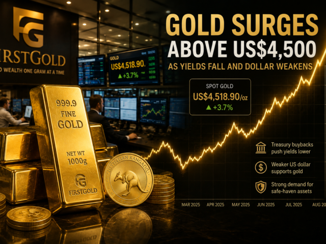 Gold Surges Above US$4,500 as Treasury Moves Push Yields Lower