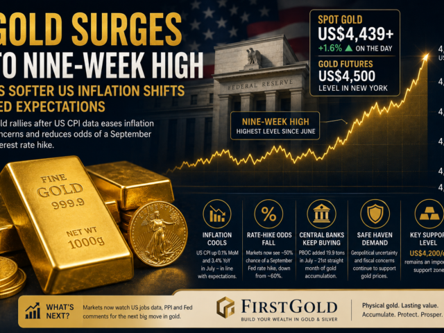 Gold Surges to Nine-Week High as Softer US Inflation Shifts Fed Expectations