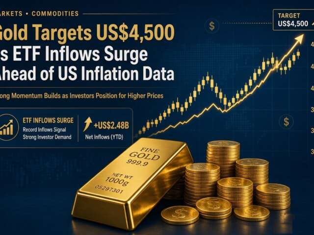 Gold Targets US$4,500 as ETF Inflows Surge Ahead of US Inflation Data