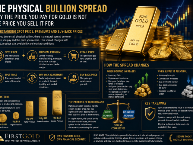 The Physical Bullion Spread: Why the Price You Pay for Gold Is Not the Price You Sell It For