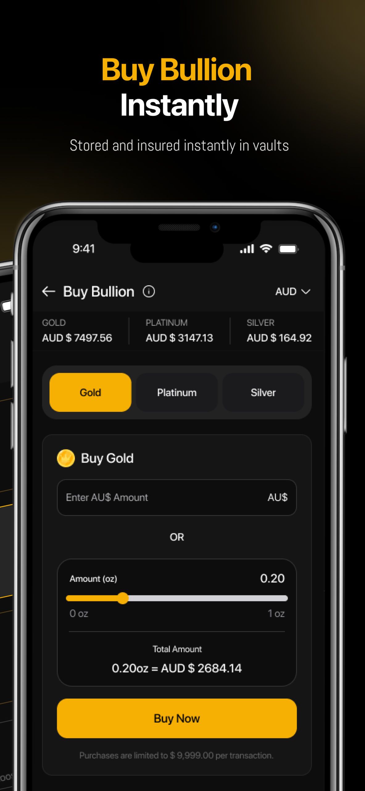 Buy bullion instantly with FirstGold