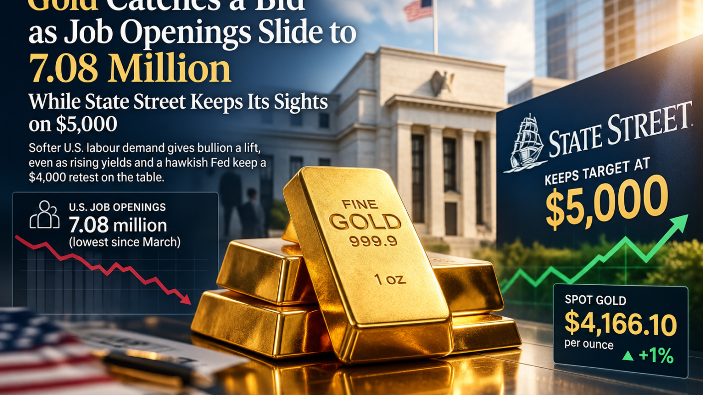 Gold Catches a Bid as Job Openings Slide to 7.08 Million
