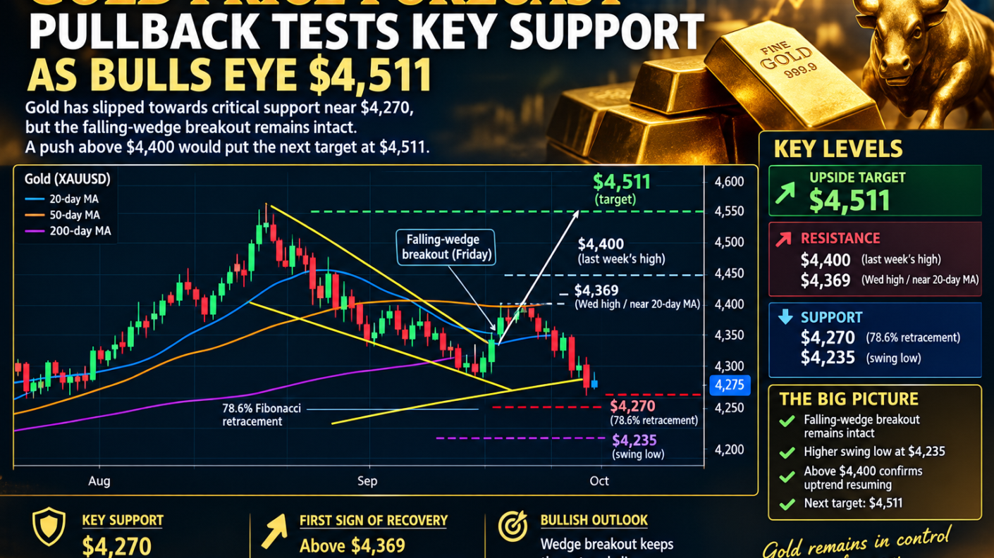 Gold Price Forecast: Pullback Tests Key Support as Bulls Eye $4,511