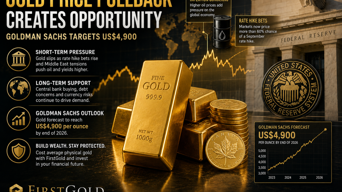 Gold Price Pullback Creates Opportunity as Goldman Sachs Targets US$4,900