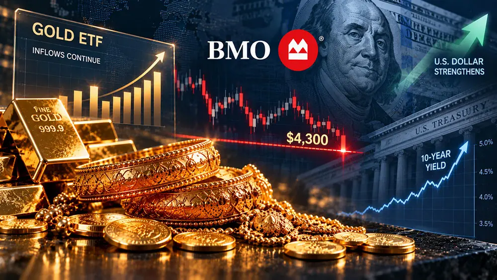 Gold price battles $4,300 support