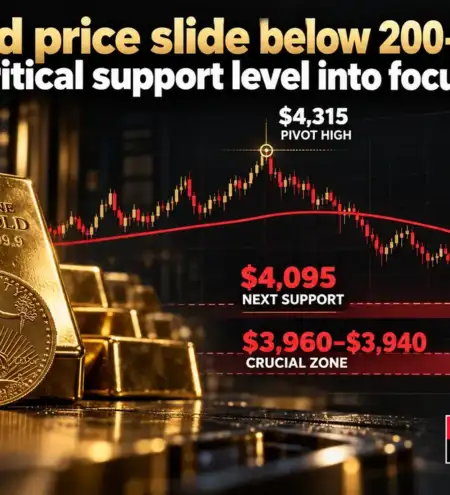 Gold price slide below 200-DMA