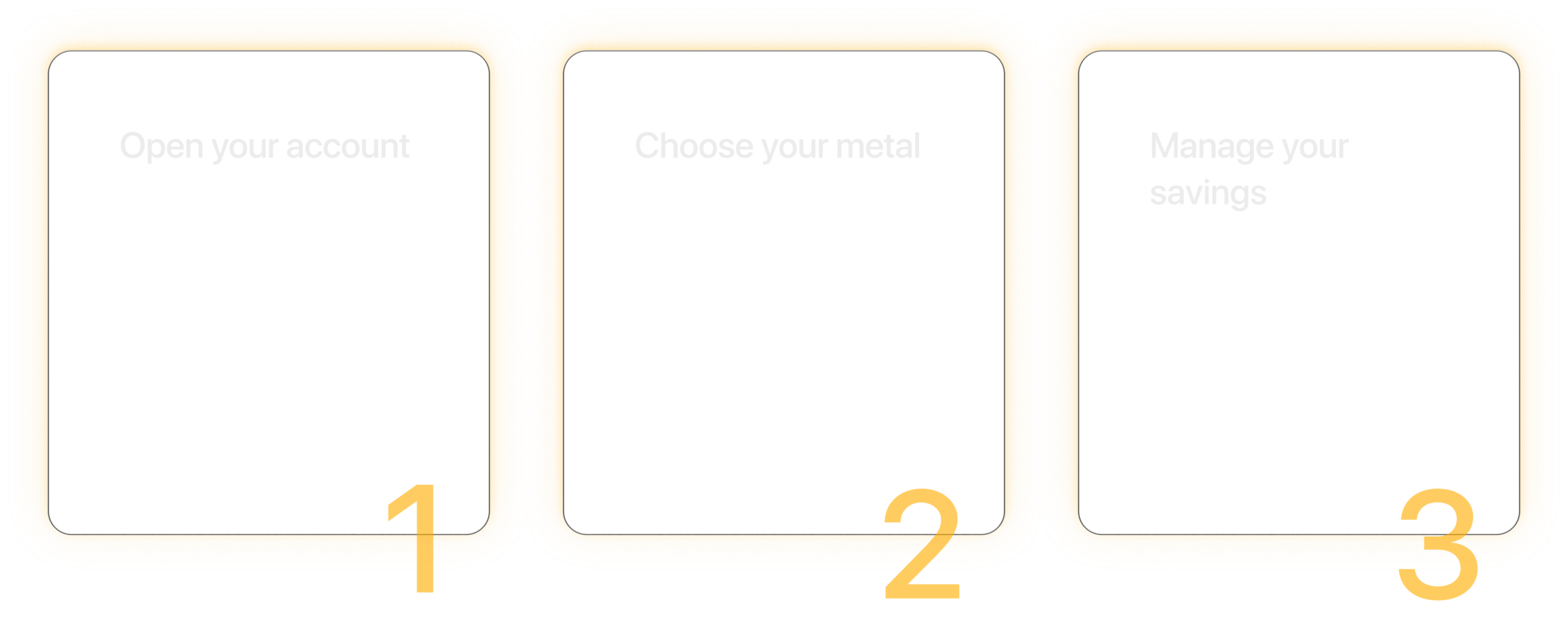 Three steps: open your account, choose your metal and manage your savings