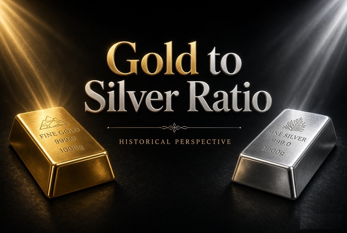 Over the past 100 years, the gold-to-silver ratio