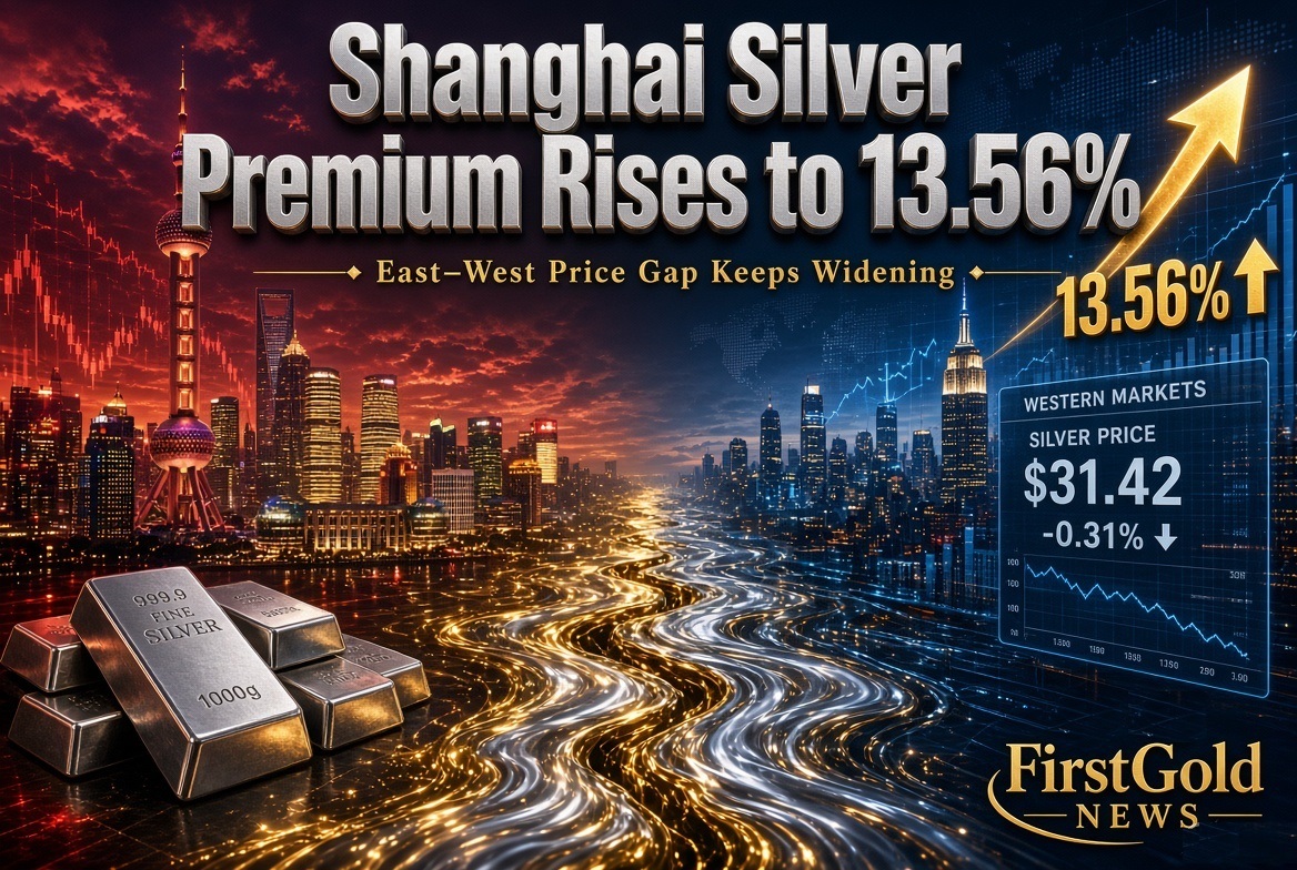 Shanghai Silver Premium Rises to 13.56% as East–West Price Gap Keeps Widening