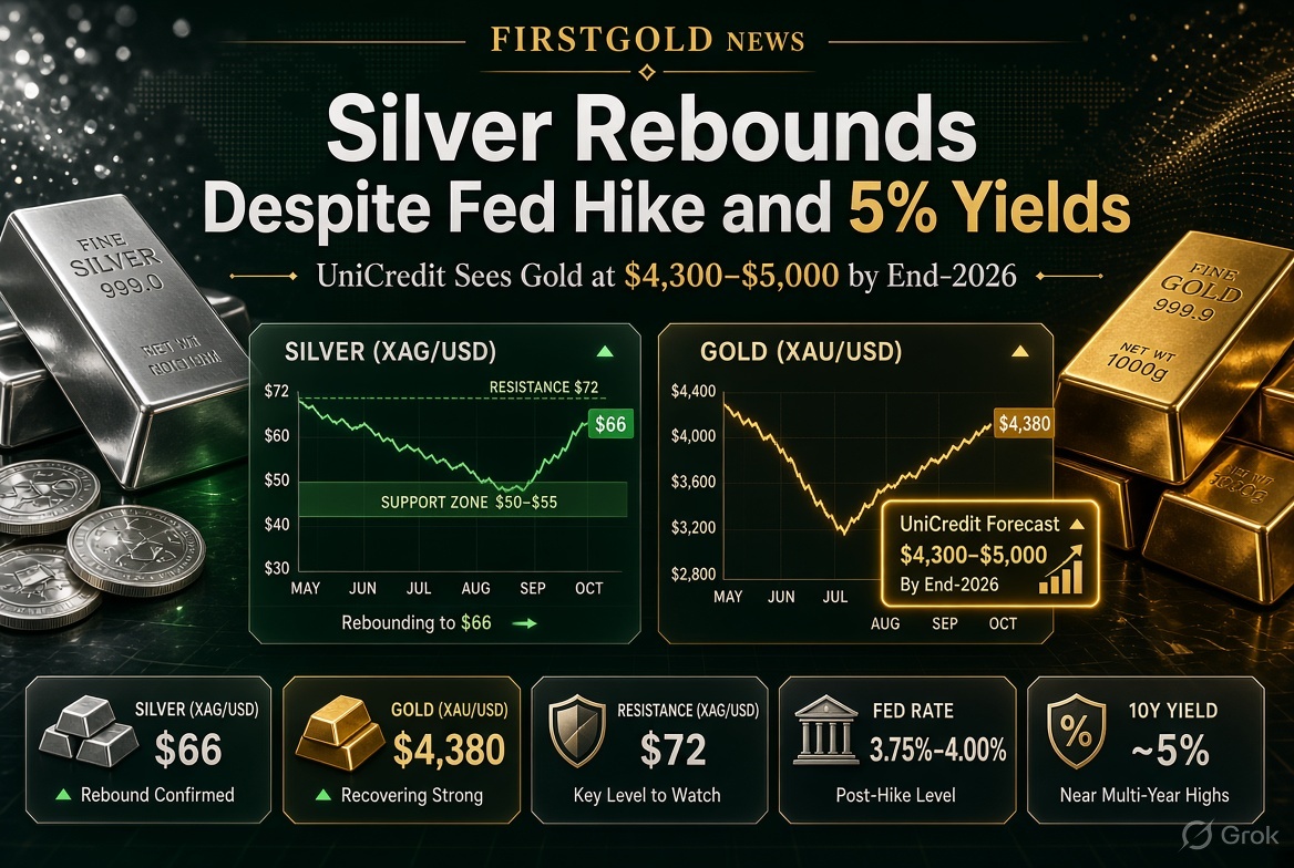 Silver Rebounds as Gold Recovers Despite Higher Rates and Rising Yields