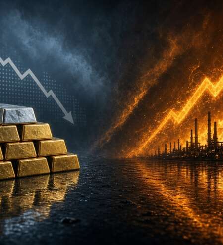 Gold Falls 2% as Oil Hits Five-Month High
