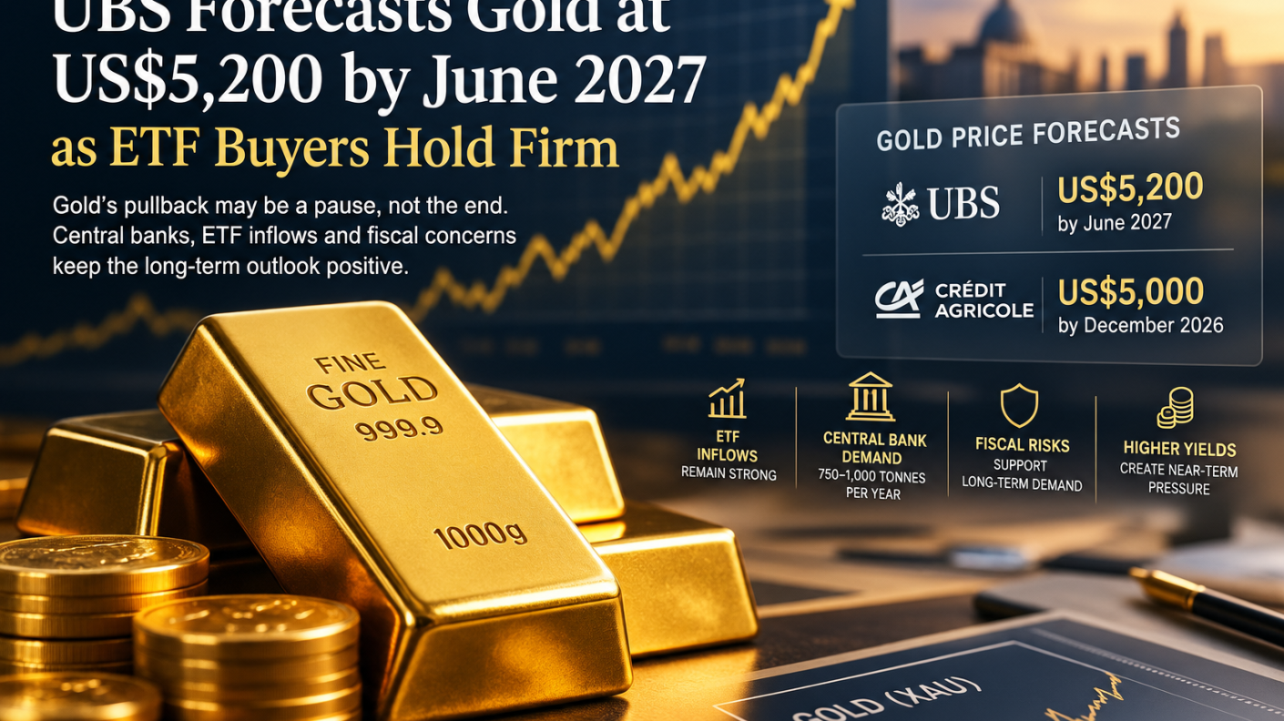 UBS Forecasts Gold at US$5,200 by June 2027